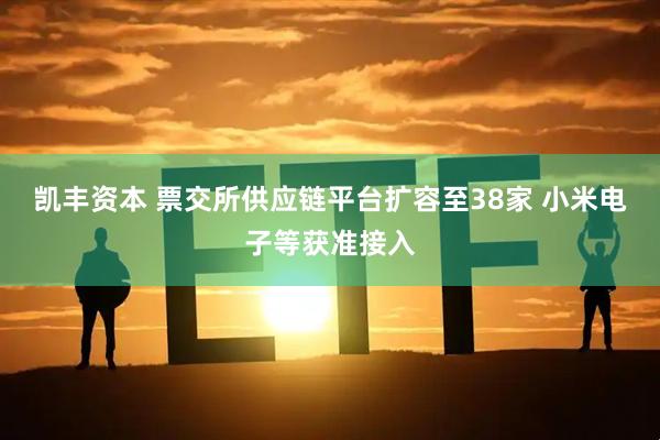 凯丰资本 票交所供应链平台扩容至38家 小米电子等获准接入