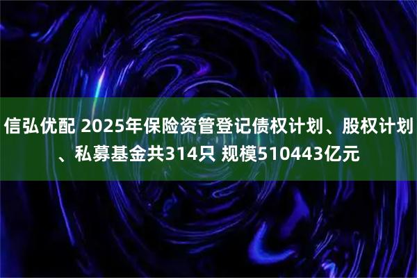 信弘优配 2025年保险资管登记债权计划、股权计划、私募基金共314只 规模510443亿元